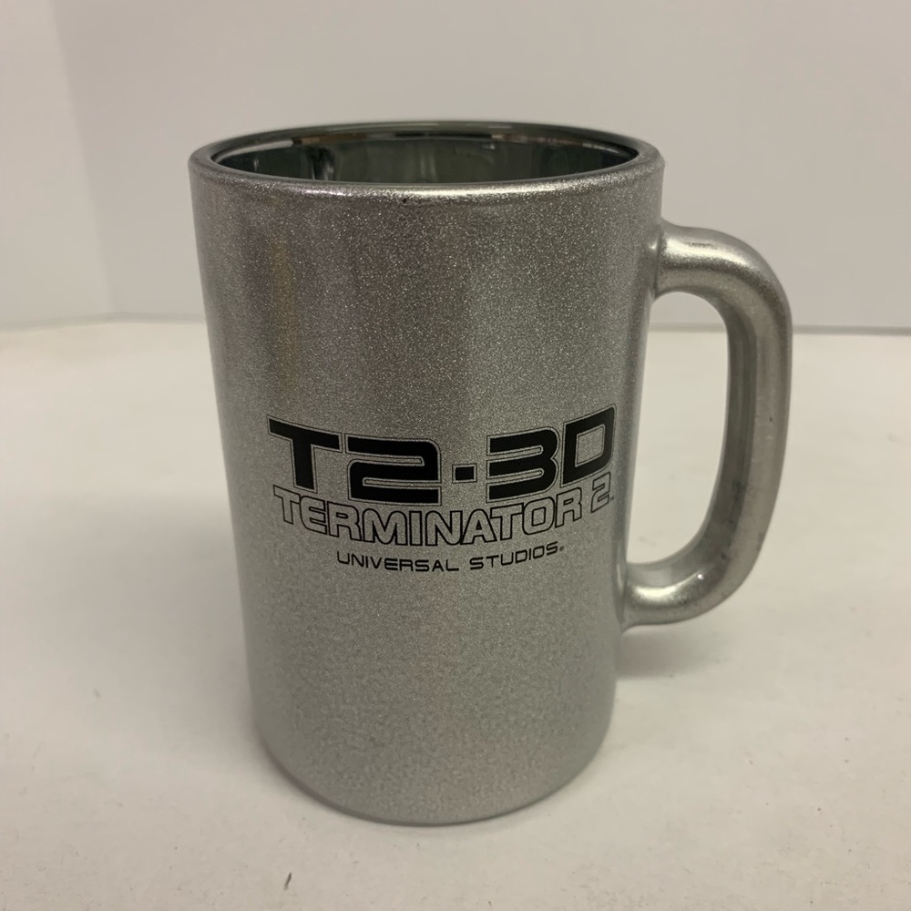 Vintage Universal Studios T2 Terminator 3D Battle Across Time Chrome Coffee Mug